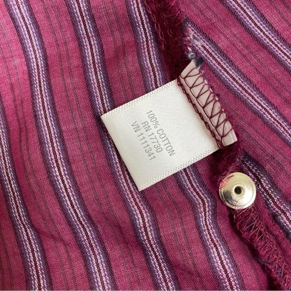 Converse One Star Women's size Medium Striped ruffled long sleeve blouse - Picture 5 of 9